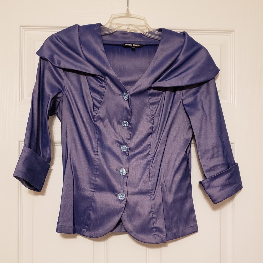 Sz S periwinkle blue top